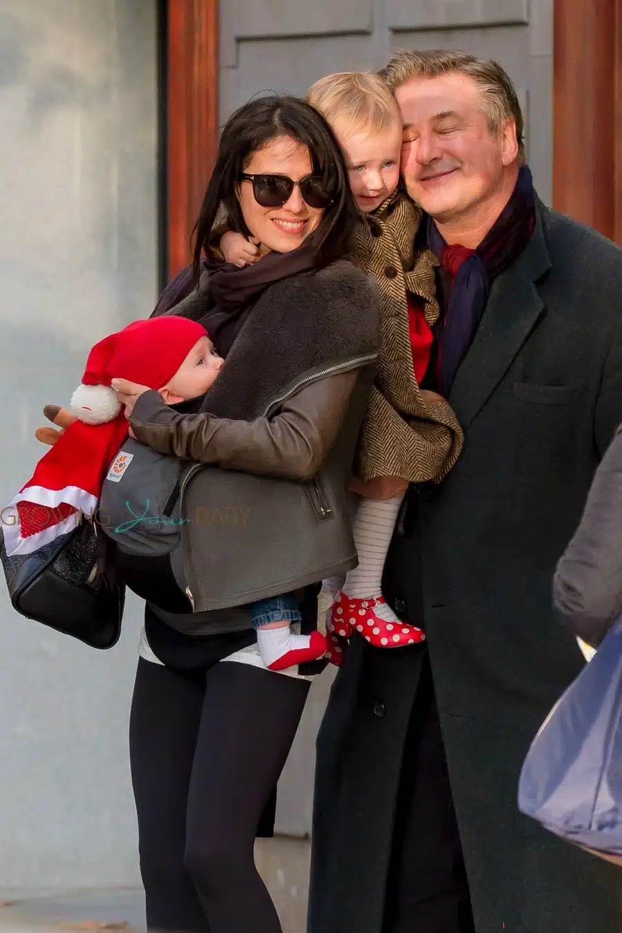 Alec Baldwin and his wife Hilaria Thomas seen out shopping with daughter Carmen & baby son Rafael in Madrid