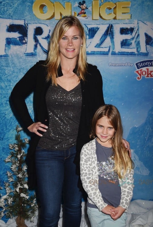 Alison Sweeney and her daughter Megan Hope Sanov at the premiere of Disney On Ice's 'Frozen' at Staples Center LA
