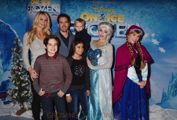 Catriona McGinn, Michael Gosselaar, Mark-Paul Gosselaar, Dekker at the premiere of Disney On Ice's 'Frozen' at Staples Center LA