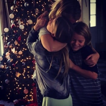 Gwyneth Paltrow with kids Apple and Moses Martin Christmas 2015