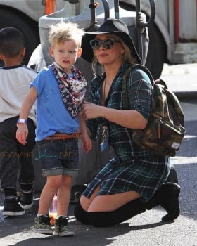 Hilary Duff Steps Out With Son Luca In Studio City