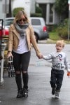 Hilary Duff seen shopping with her son Luca in LA