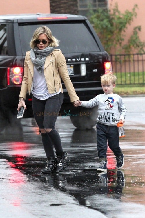 Hilary Duff seen shopping with her son Luca in LA