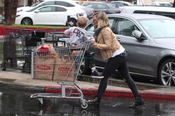 Hilary Duff shops with her son Luca in LA
