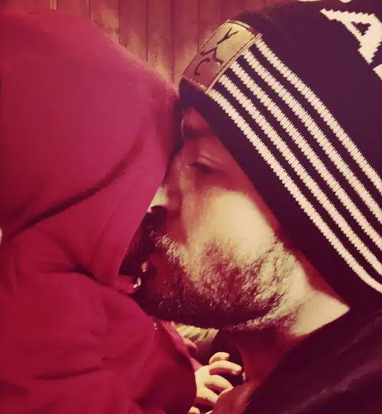 Justin Timberlake kisses his son Silas Christmas 2015