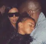 Kim Kardashian with husband Kanye West and daughter north
