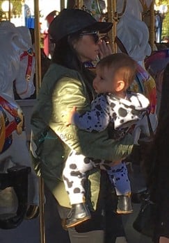 Kourtney Kardashian at Disneyland with son Reign Disick