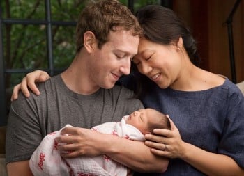 Mark Zuckerberg and wife Priscilla Chan with baby Maxima
