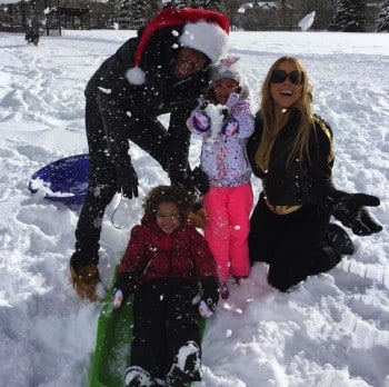 Nick Cannon and Mariah Carey with kids Monroe and Moroccan Cannon Christmas 2015