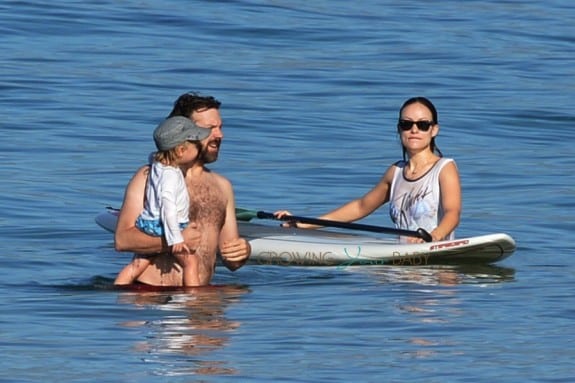 Olivia Wilde And Jason Sudeikis At The Beach In Maui with son Otis