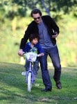 Olivier Martinez plays with his son Maceo at a park in Los Angeles on December 31, 2015