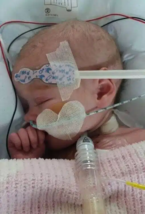 Ruby Callaghan hours before her life-saving heart transplant