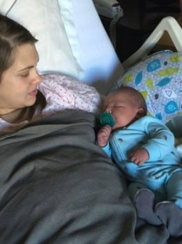 Ashley Box with her 12lb baby boy Kasen
