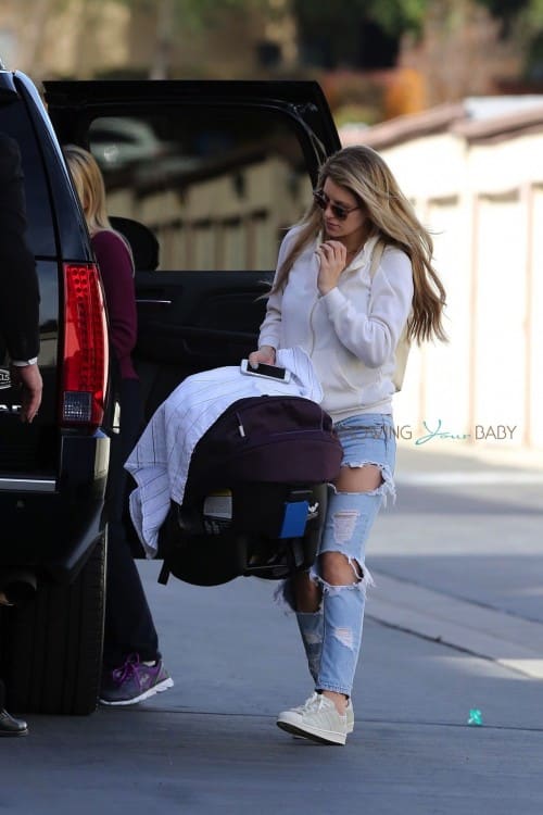 Briana Jungwirth with son Freddie Reign out in LA