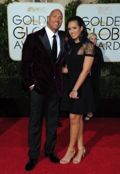 Dwayne Johnson attends The 73rd Golden Globe Awards in Los Angeles