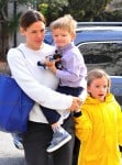 Jennifer Garner leaves church with her son Sam and daughter Seraphina Affleck