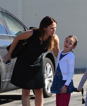 Jennifer Garner takes her kids Sam and Seraphina Affleck to church in Pacific Palisades on January 24, 2016