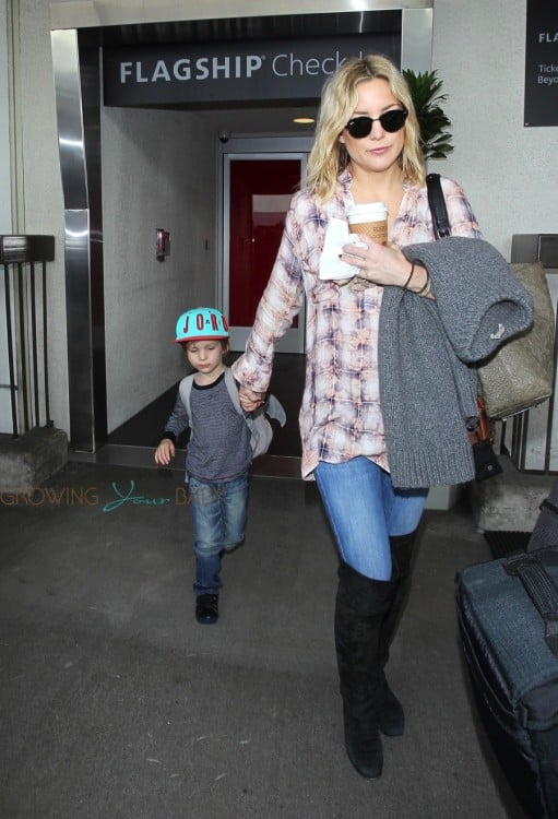 Kate Hudson arrives at LAX with son BING