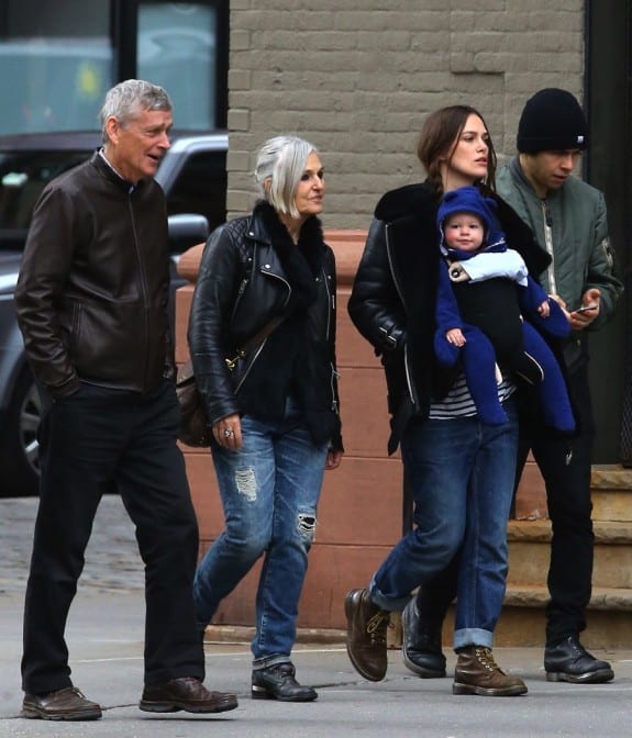 Keira Knightley takes a New Years Day stroll with her husband James Righton, their baby Edie