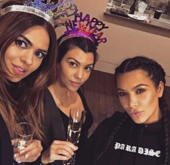 Kourtney Kardashian rings in the new year with sister Kim