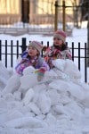 Sarah Jessica Parker's twins Tabitha and Marion enjoy a snowday in NYC