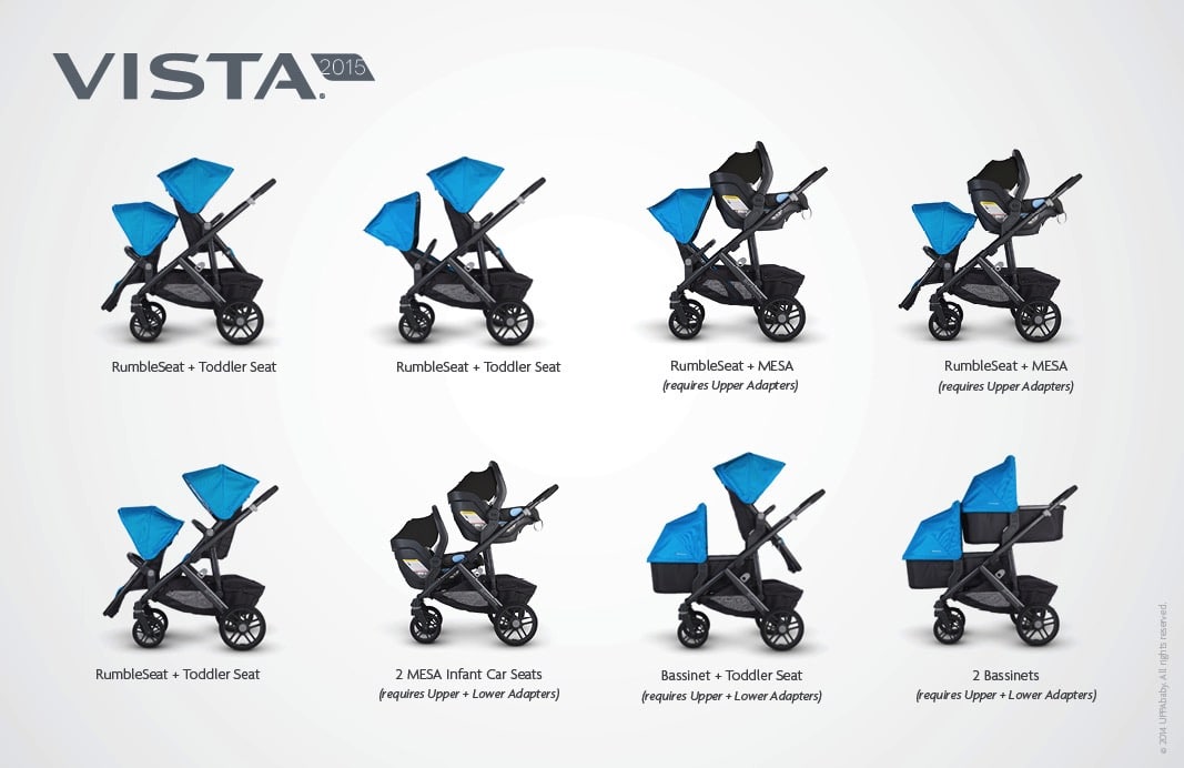 vista double stroller configurations