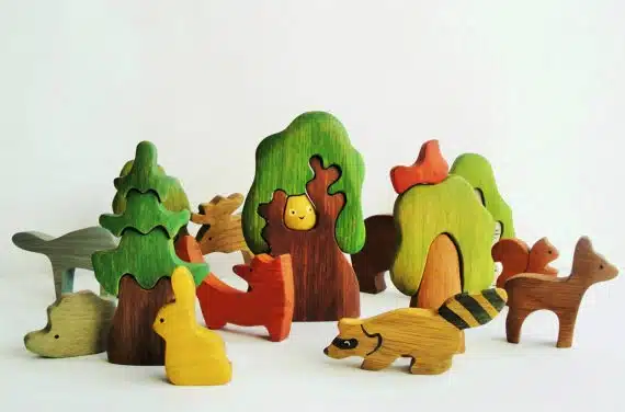 Wooden Caterpillar wooden stacking toy