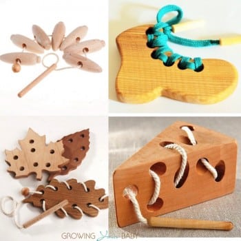 wooden caterpillar lacing toys