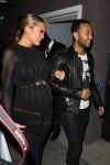 Chrissy Teigen is a Glam-Mom-to-Be at Ouiai Haircare Party with husband John Legend