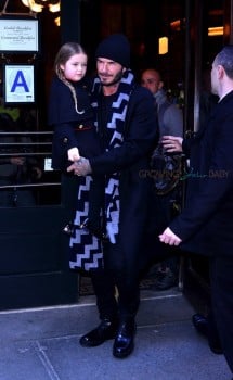 David and Harper Beckham Victoria Beckham leaving Balthazar after lunch in New York City, New York