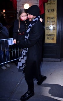 David and Harper Beckham Victoria Beckham leaving Balthazar after lunch in New York City, New York