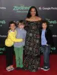 Garcelle Beauvais walks the red carpet at the Zootopia premiere with kids Jax and Jaid