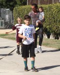 Gavin Rossdale with  Apollo and Kingston At son Zuma's Soccer Practice