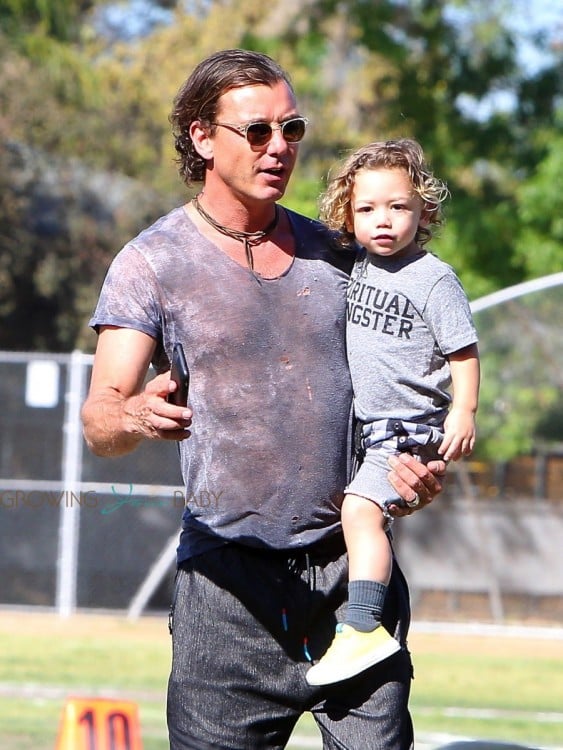Gavin Rossdale with his son Apollo At Zuma's Soccer Practice
