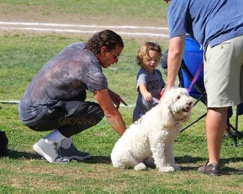 Gavin Rossdale with his son Apollo At Zuma's Soccer Practice