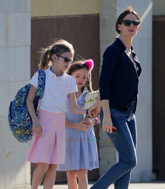 Jennifer Garner out in Santa Monica with daughters Violet & Seraphina Affleck