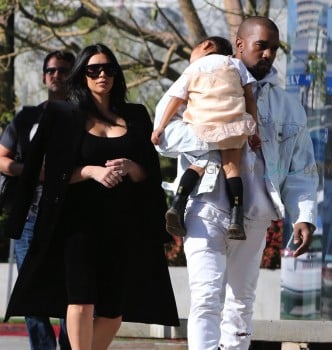 Kim and Kanye shop with a sleepy North West in Beverly Hills