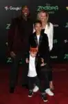 Mark "Rhino" Smith  walks the red carpet at the Zootopia premiere with his family