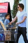 Olivier Martinez and  his son Maceo shop at Bristol Farms