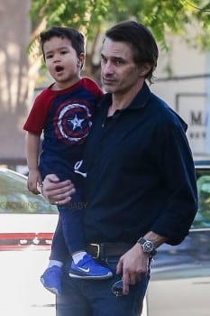 Olivier Martinez takes his son Maceo shopping at Bristol Farms