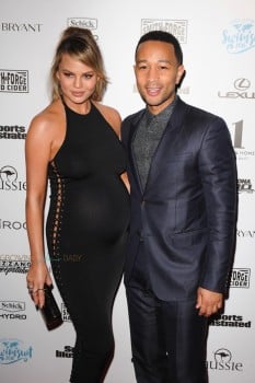Pregnant Chrissy Teigen and husband John Legend Attends The Sports Illustrated Swimsuit Festival