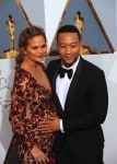 Pregnant Chrissy Teigen and husband John Legend at the 88th Annual Academy Awards