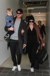 Pregnant Ginnifer Goodwin and Josh Dallas depart LAX with their Son Oliver