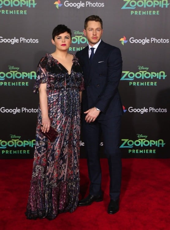 Pregnant Ginnifer Goodwin and Josh Dallas walk the red carpet at the Zootopia premiere