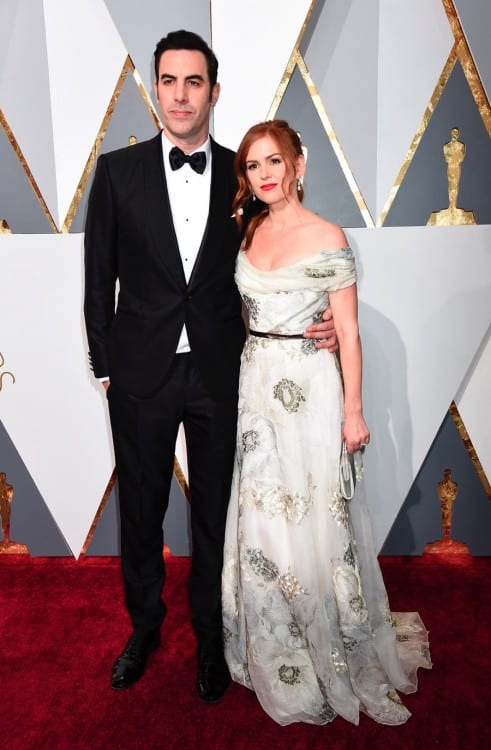 Sacha Baron Cohen and Isla Fisher at the 88th Annual Academy Awards