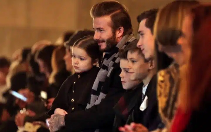 The Beckham family on the front row at Victoria's AW 16 show