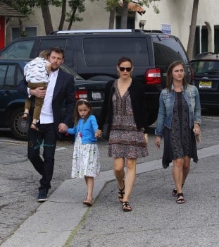 Ben Affleck and Jennifer Garner attend Easter Service with kids Sam and Seraphina