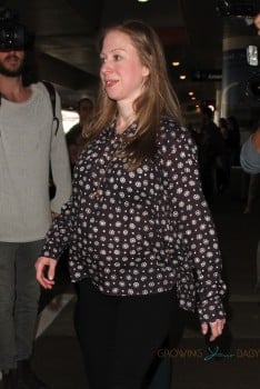 Chelsea Clinton arrives at LAX on a flight from New York