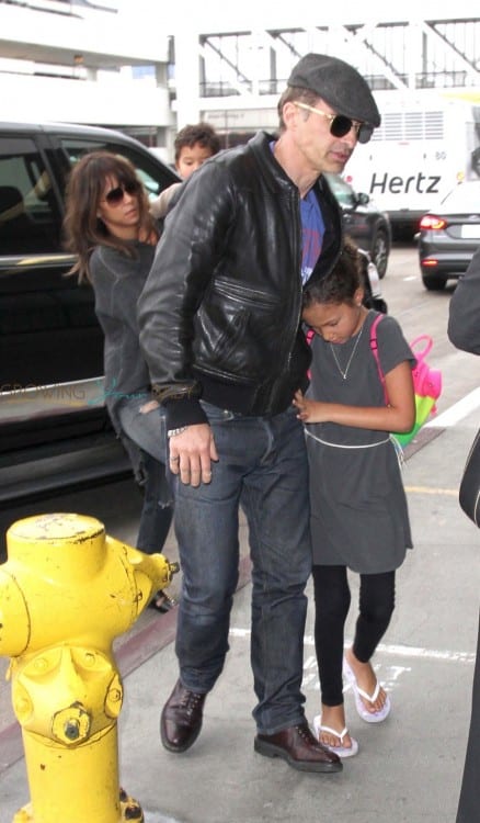 Halle Berry and Olivier Martinez with kids Nahla and Maceo at LAX