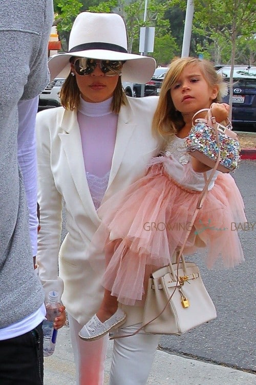 Khloe Kardashian attends Easter Sunday with niece Penelope Disick